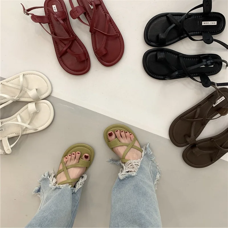 

2022 Design Shoe Summer Woman Ankle Strap Sandal New Ladies Outdoor Gladiator Vacation Slippers Women Zapatos De Mujer