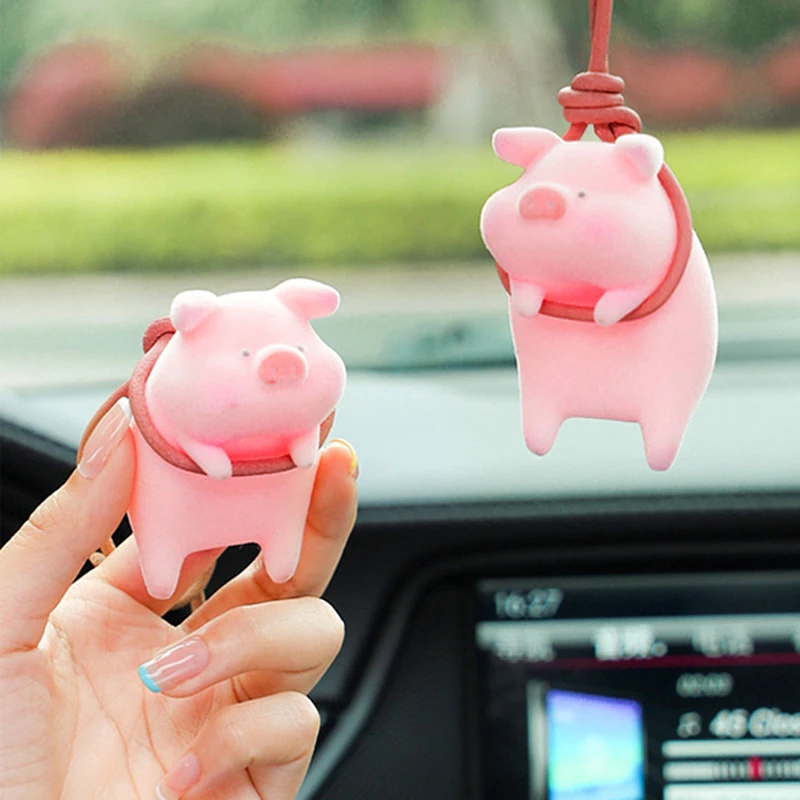 

1 Piece Cute Little Pig Car Pendant Decoration Swing Piggy Hanging Flying Interior Accessories for Rearview Mirrors