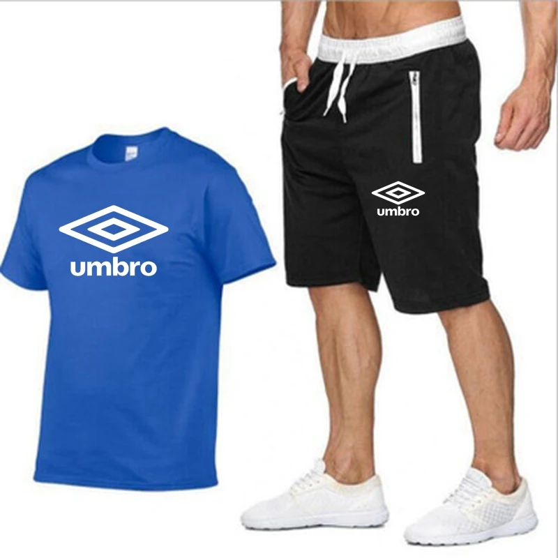 

2022 Summer Men's basketball training with UMBRO short sleeve breathable plaid T-shirt and casual shorts