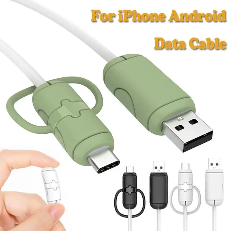 Протектор кабеля для Android/IPhon14 13 18/20 Вт, защитная головка зарядного устройства, USB-кабель для передачи данных, защитный силиконовый чехол для кабеля