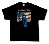 johnny cash flag black t shirt new band music
