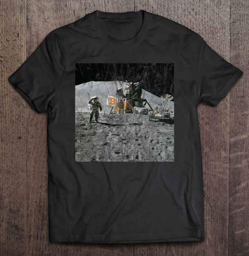 

Реальное фото с 1969 Apollo 11 Btc Биткоин до Луны футболка для мужчин футболки Аниме одежда Графические футболки Блузка футболки
