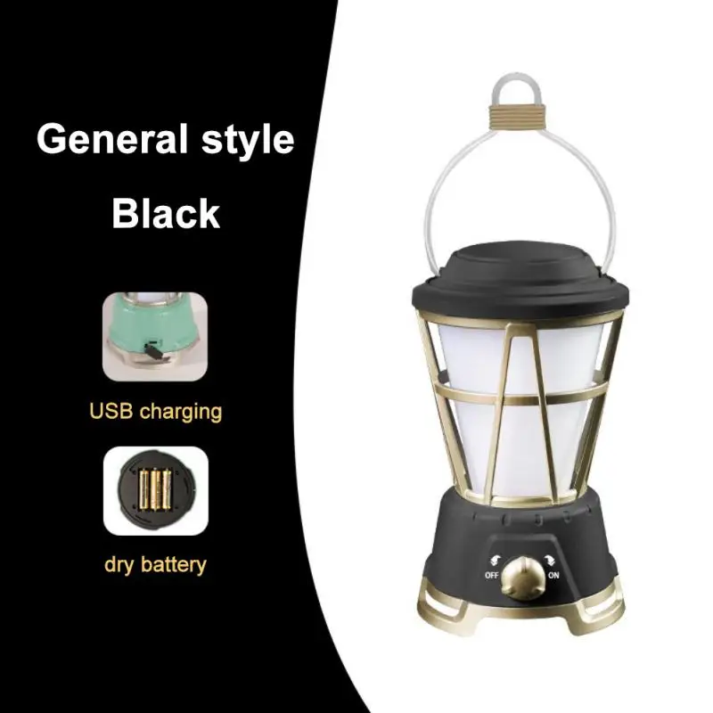 

LED Retro Portable Lantern Outdoor Camping Dynamic Flame Light Battery Powered Tent Light Garden Solar Decoration Lamp