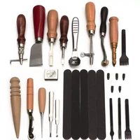 professional leather craft tools kit hand sewing stitching punch carving work saddle groover set accessories diy
