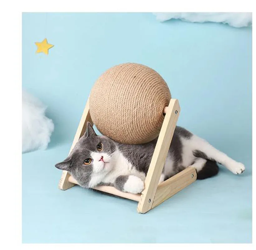 

Когтеточка для кошек, игрушка, котенок, сизальная веревка, шаровая доска, шлифовальные лапы, игрушки, чесалка для киски, износостойкие товар...