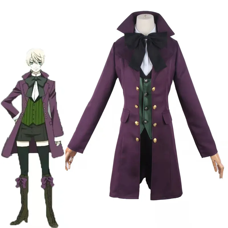 

Black Butler Kuroshitsuji Anime Cosplay Costume Alois Trancy COS Uniform Outfits Suit Set Halloween Party Performance Wear Mens