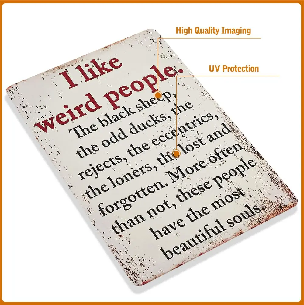 Металлическая настенная художественная вывеска Я люблю странных людей домашний