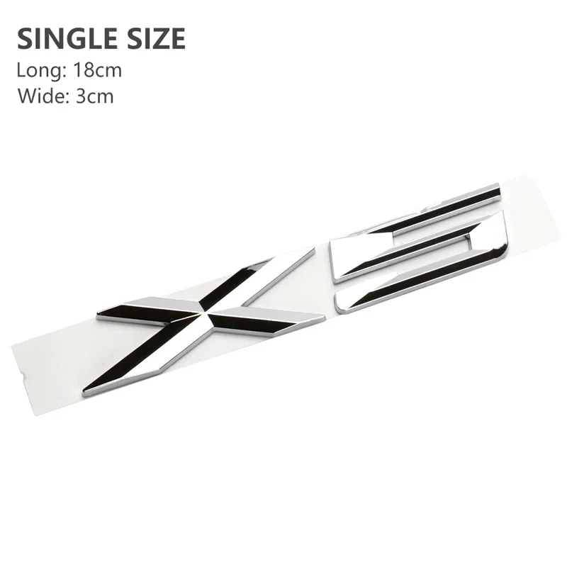 

3D ABS клей хромированный черный логотип X5 эмблема буквы автомобиля задний багажник значок наклейка для X5 E53 E70 F15 G05 X5 наклейка аксессуары