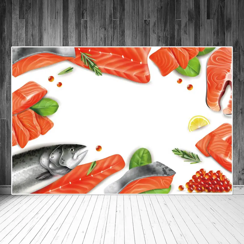 

Kitchen Props Backdrop Banner Photography Birthday Decoration Custom Camping Party Salmon Studio Photo Booth Backgrounds Poster