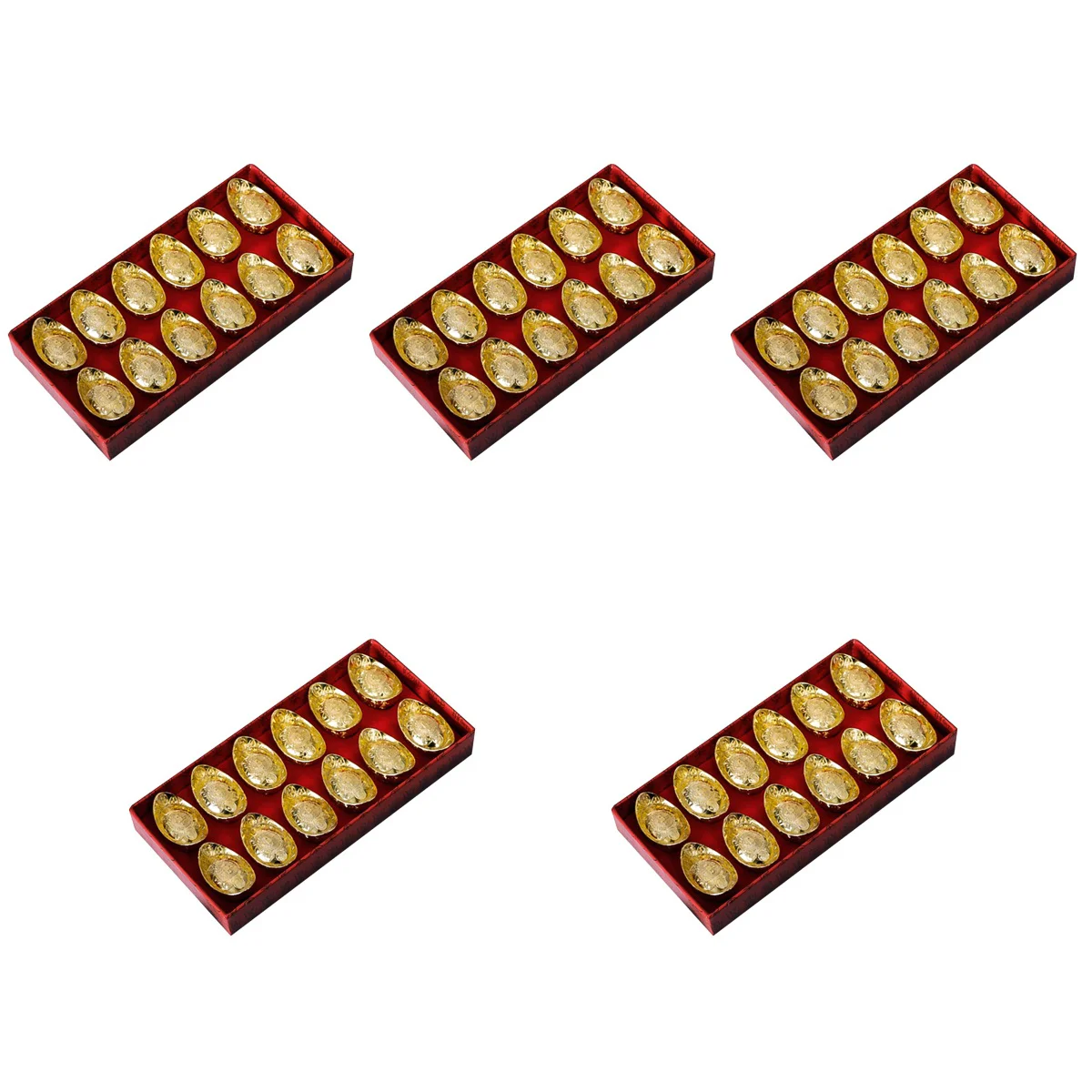 

60 Pcs Alloy Ingot Statue Small Ingot Crafts Fortune Metal Ingot Crafts Chinese Style Ingot Decors