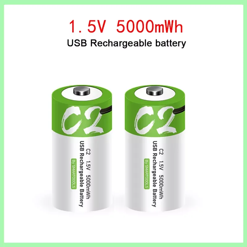 

High quality C Size 1.5V 5000mWh USB Rechargeable Battery Universal Micro Charged Lipo Lithium Polymer Battery Real capacity