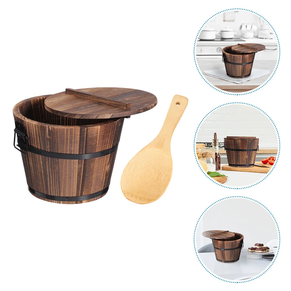 

Rice Sushi Bowl Bucketwooden Japanese Steamer Serving Accessory Making Kitchen Cooling Tub Mixing Pail Storage Container