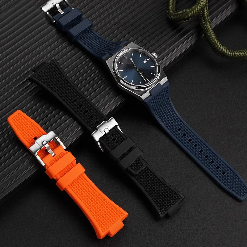 

Dustless Fluororubber Watchband for Tissot PRX Series T137.407/T137.410 Men's Casual Fashion Replacement Watch Strap 26mmX12mm