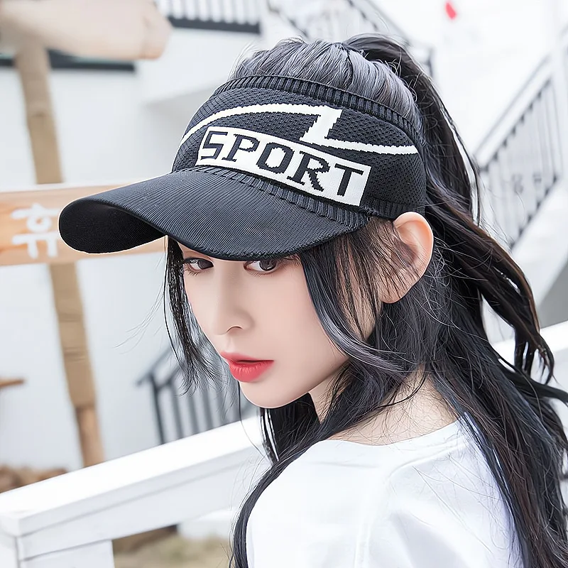 

New Long Brim Ponytail Baseball Cap Women Casual Hollow Out Breathable Empty Top Hat Spring Summer Outdoor Sports Golf Beach Hat