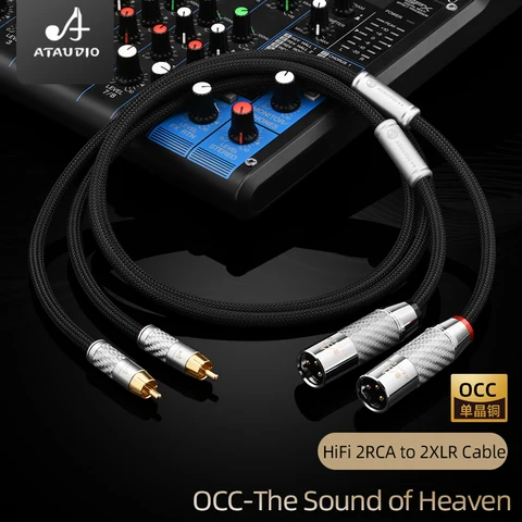 Аудиокабель ATAUDIO 2RCA на 2XLR золотистый