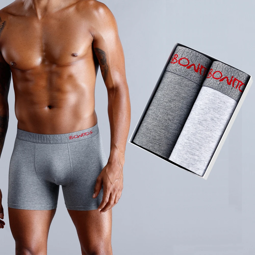 

2Pcs Brands Male Boxershorts Cotton Men's Panties Underwear Sexy Boxers For Man Underpants Set Boxer Shorts Large Size