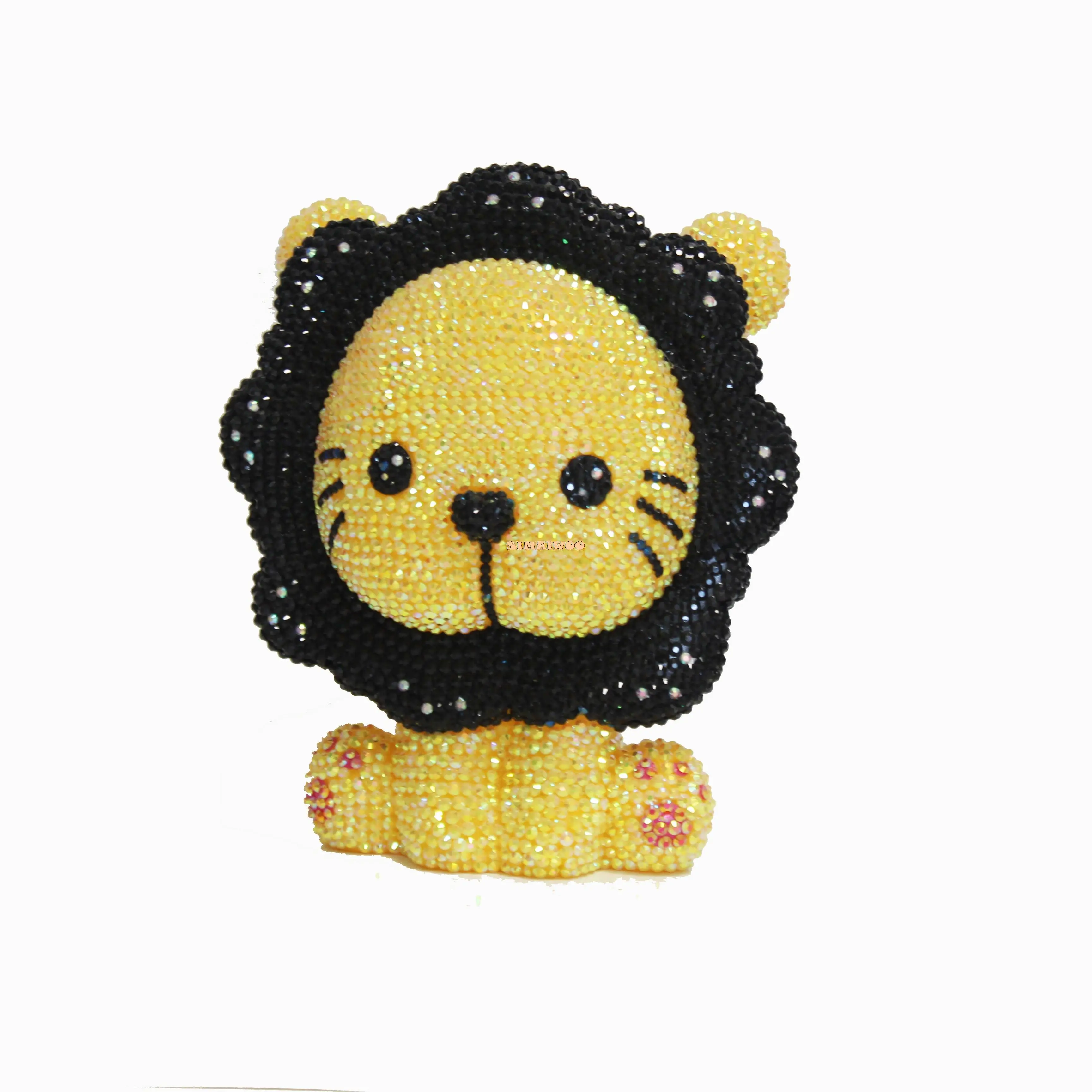 

DIY Handcrafts Crystal Lion Piggy Bank Diamond Stones Mosaic Cross Stitch Bling Rhinestone Home Decor Gift for Kid Birthday