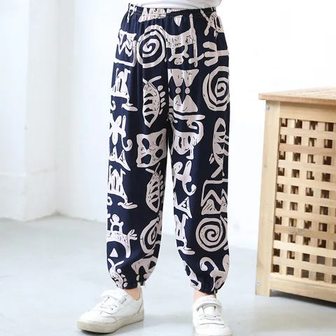 Летние детские укороченные брюки для мальчиков и девочек - изображение