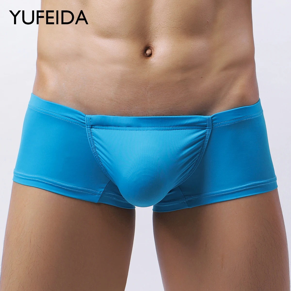 

YUFEIDA 1/6pcs Breathable Ice Silk Shorts U Convex Big Pouch Mens Boxer Trunks Underpants Low Waist Homme Cueca Boxers Panties
