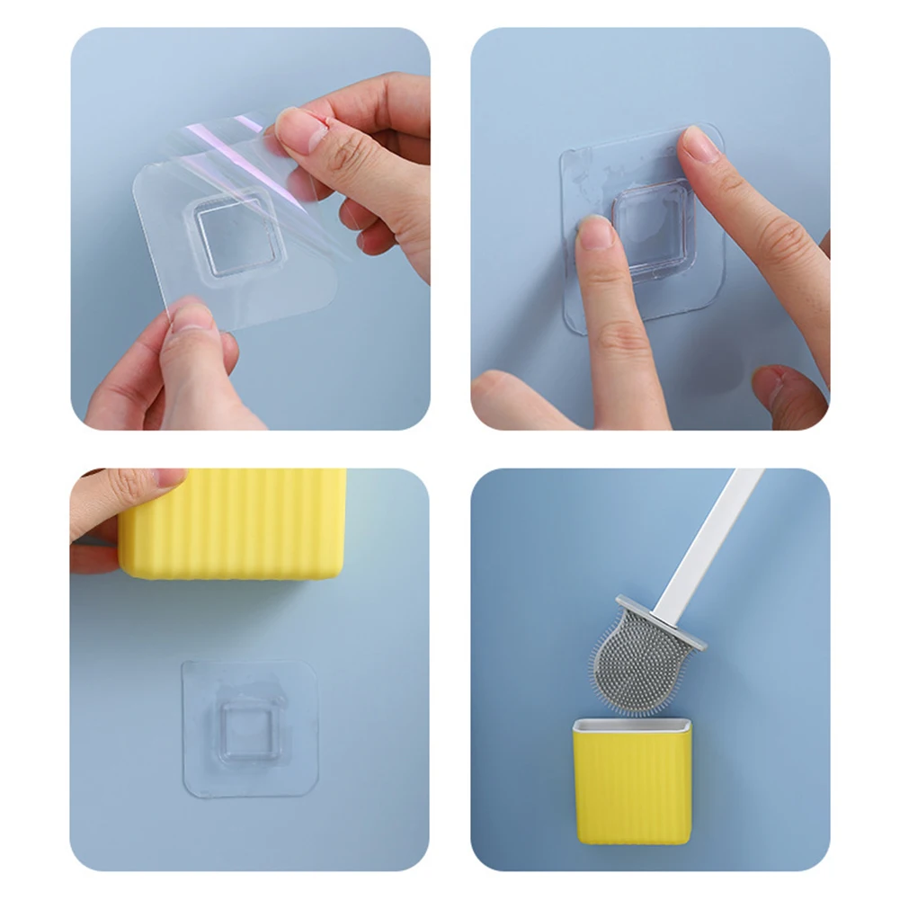 

Silicone Toilet Brush Wc Gap Brush With Holder Flat Head Soft Bristles Cleaning Brushes With Quick Drying Bracket Bathroom Tool