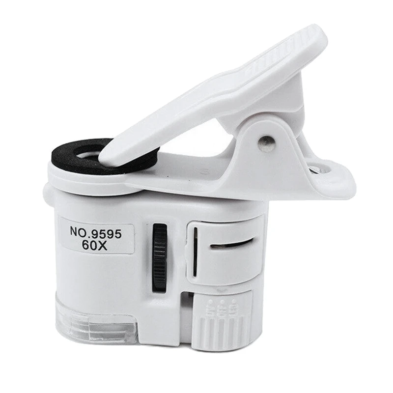 

Микроскоп Универсальный с клипсой, увеличительное стекло с регулируемой фокусировкой и зажимом для сотового телефона, Ювелирное Украшение...