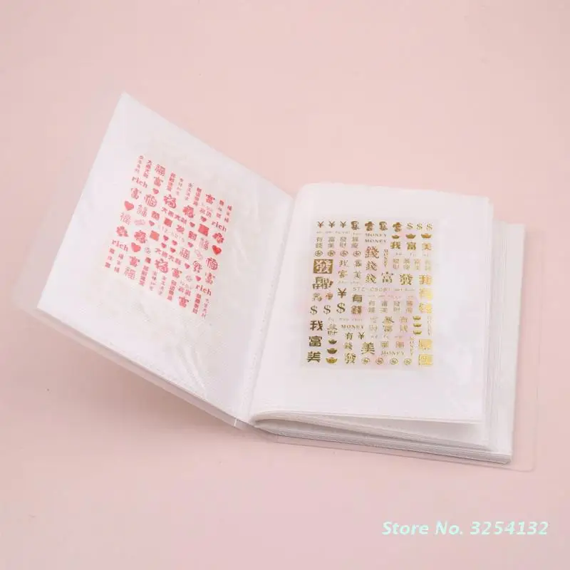 40 слотов для хранения наклеек для ногтевого дизайна, книжка для ногтевого дизайна, переводки, органайзер, демонстрация книг, Коллекционирование альбома, держатель для наклеек для ногтей