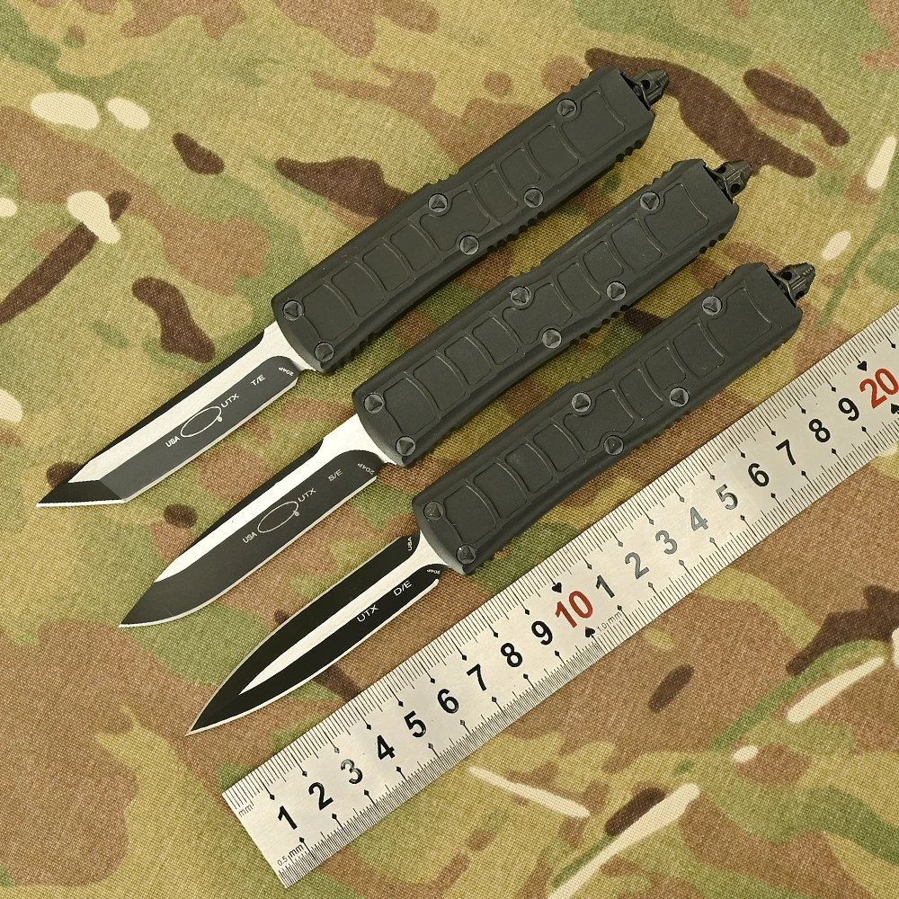 

New UTX 85 OTF Pocket Knife Convenient Double Action Survival Aviation Aluminum Non-slip Handle Camping Kitchen Hunting Tools