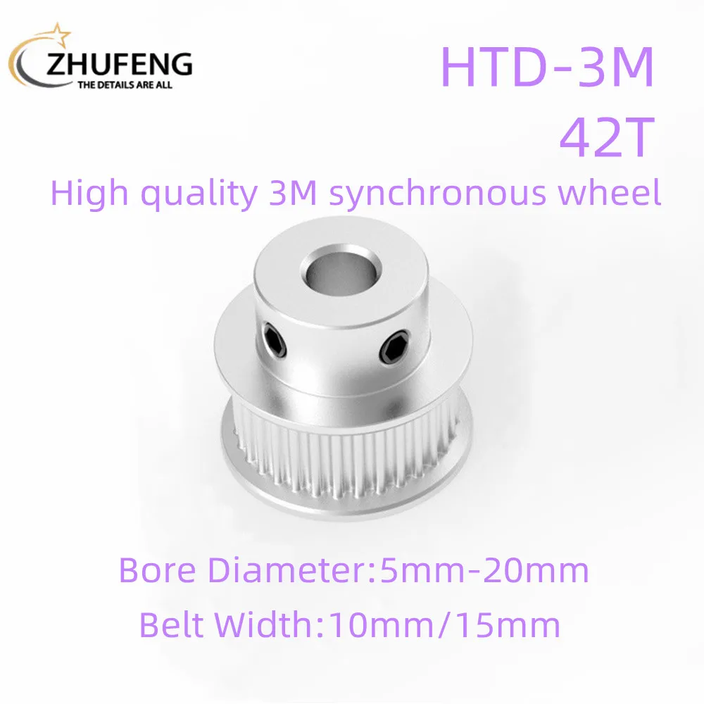 

HTD 3M 42 Tooth BF Timing Pulley With Gear Pitch 3mm Inner Hole Of 5/6//8/10/12/14/15/16/17/19mm And Surface Width 10/15mm