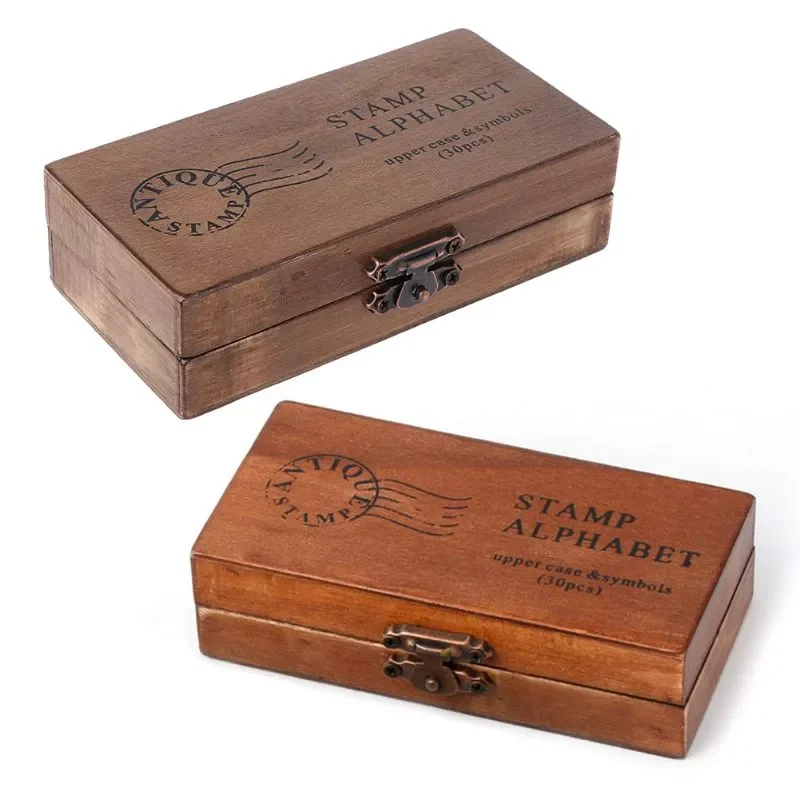 

30pcs Retro Alphabet Letter Uppercase Lowercase Wooden Rubber Stamp Set Craft Jy24 20 Dropship
