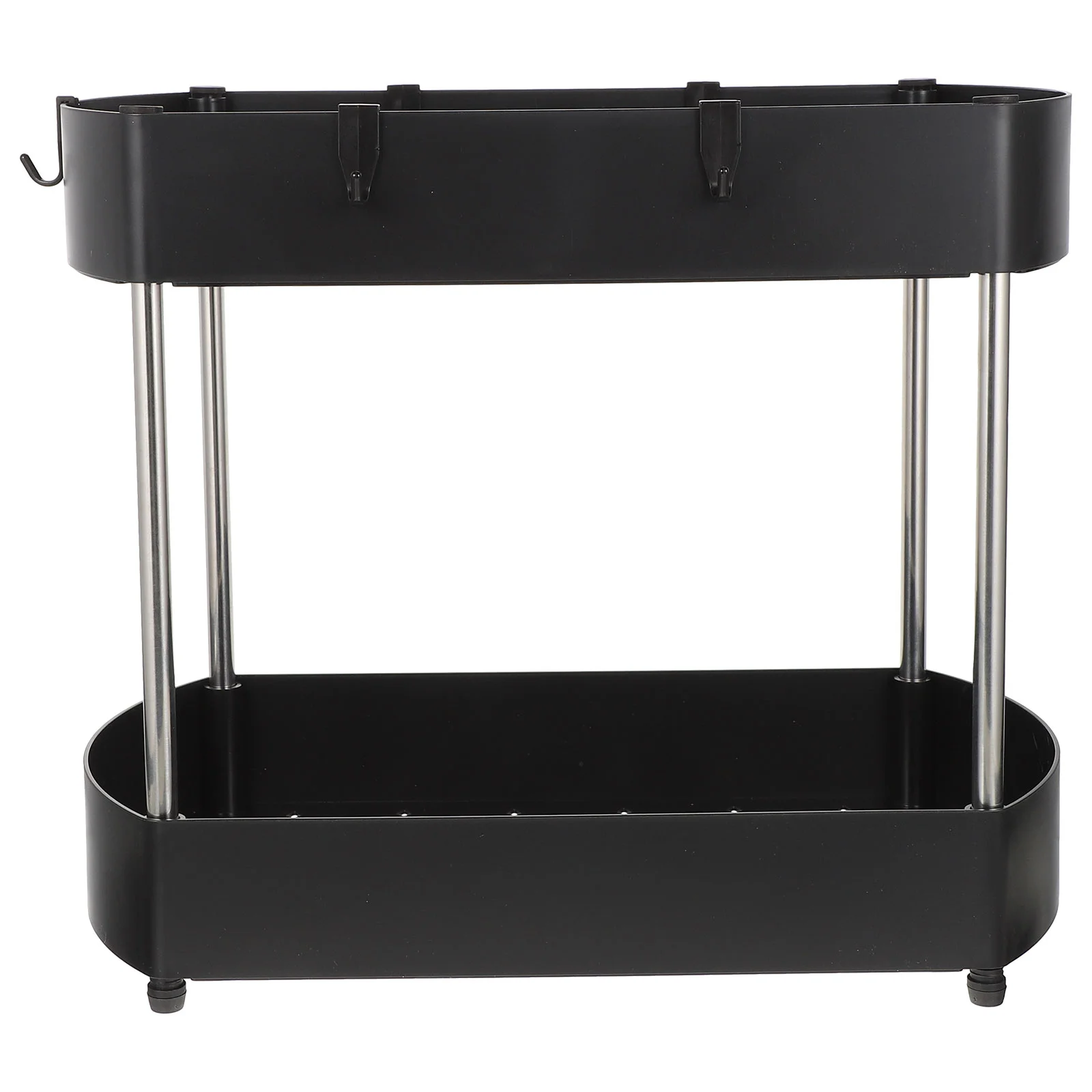 

Sink Organizer Kitchen Cabinet Shelf Bathroom Storagebaskets Sliding Double Rolling Small Collection Cart Rack Organizing Drawer