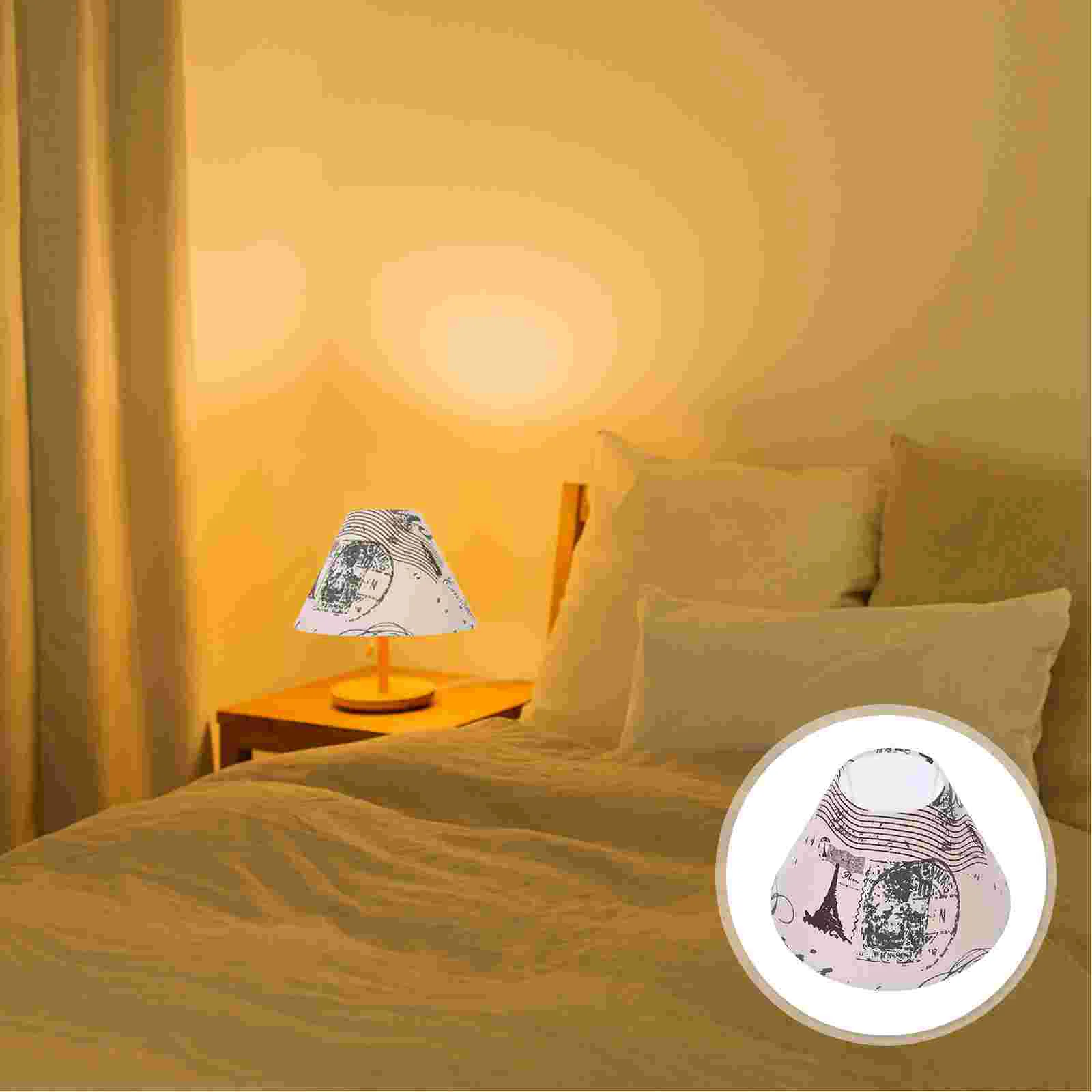 

Printed Lamp Shade for Table Lamps Replacement, 13 7x7 4x4 7Inch, Fabric Cloth, Spider Model ( White with Printed )