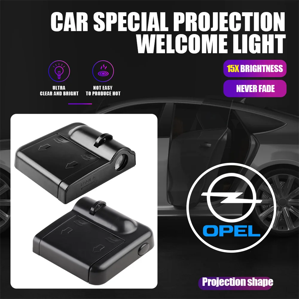 

2PCS Wireless Car Door Welcome Lights Shadow LED Lamps Laser Projector for OPEL Astra H G J K Insignia Corsa D Zafira B Vectra C
