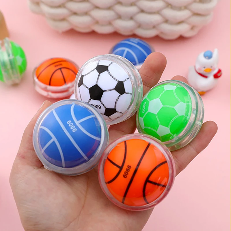 

1Pc Children Cartoon Football Basketball Patterns Yo-Yo Ball Develop Hand-eye Coordination and Intelligence Random Color