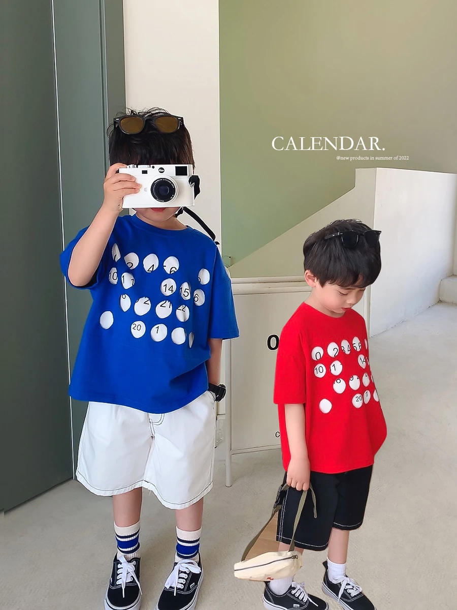 

Ivan Yiwan Children's Clothing 2022 Children's All-Match Hollow T-shirt Boy Summer Clothing Loose Short-Sleeved Shirt Fashion