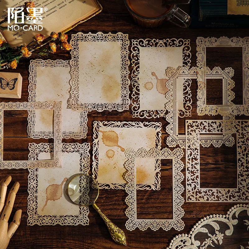 

10pcs/lot Memo Pads Material Paper Years are silent Junk Journal Scrapbooking Cards Retro Background Decoration Paper