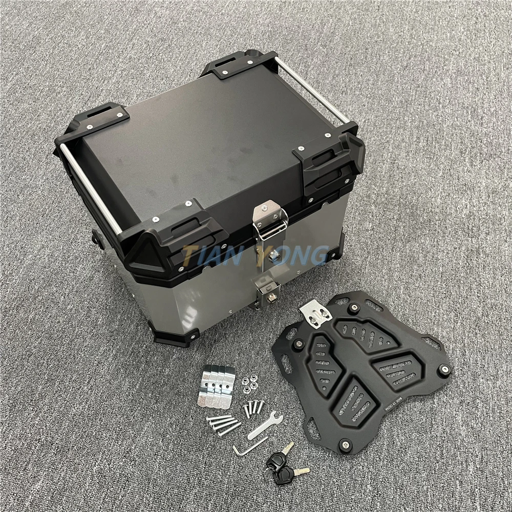 Universal Motorcycle Alloy Box High Quality Rear Luggage Box Waterproof 45L 65L Tail Case Trunk Pack Left and Right Storage