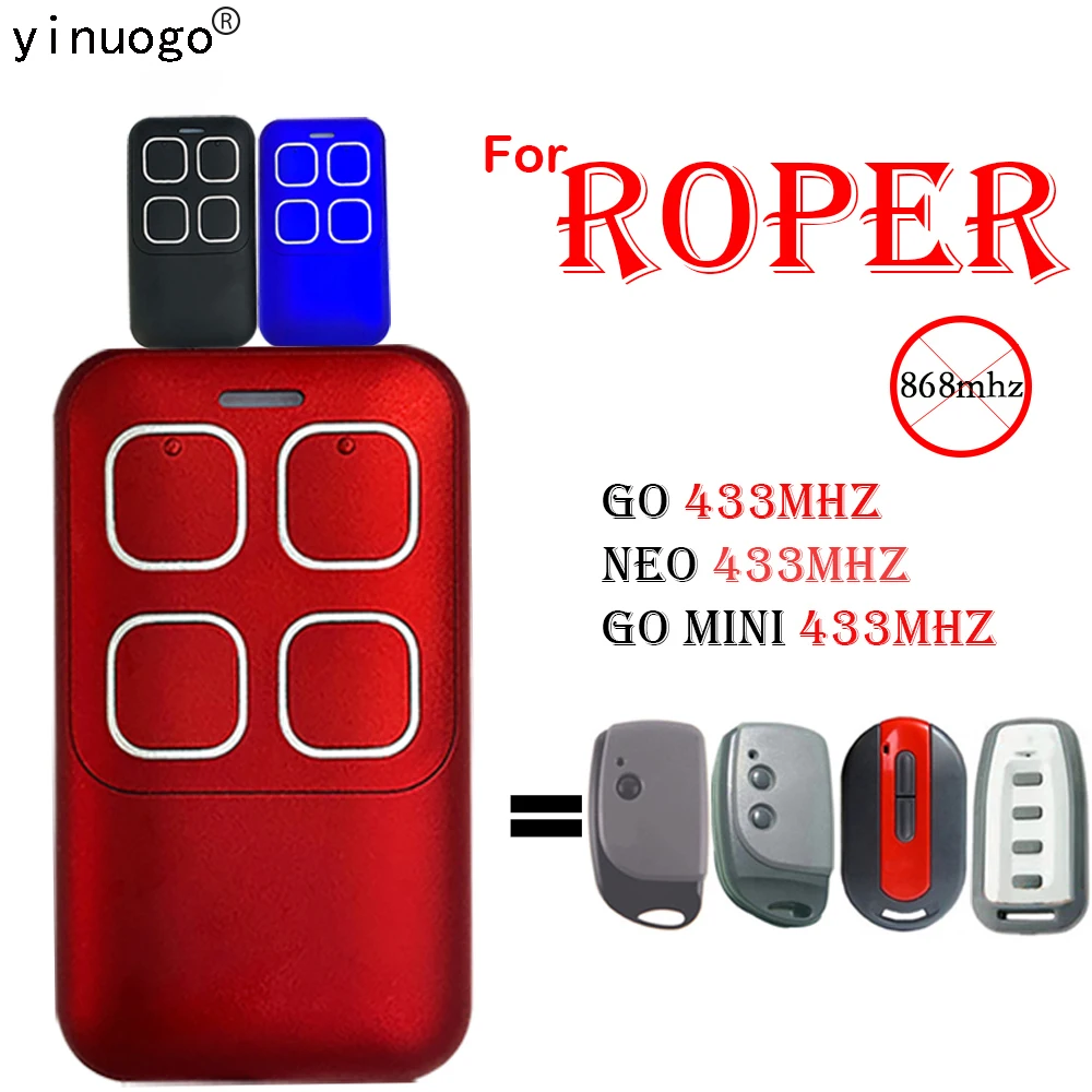 

ROPER GO NEO GO MINI 433MHz Garage Door Remote Control Replacement Gate Remote Control Handheld Wireless Transmitter 433.92mhz