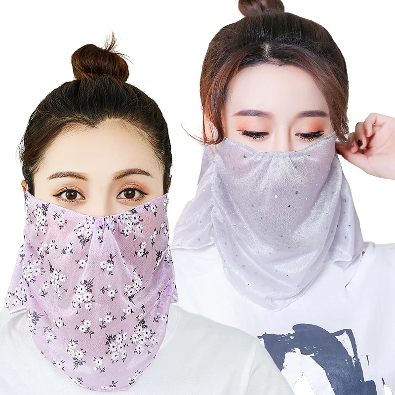 

Маска для шеи дышащая многофункциональная, шифоновая тонкая Солнцезащитная маска с защитой от УФ излучения, большой шарф, весна-лето
