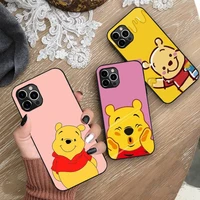 cute cartoon pooh bear phone case silicone soft for iphone 13 12 11 pro mini xs max 8 7 plus x 2020 xr cover