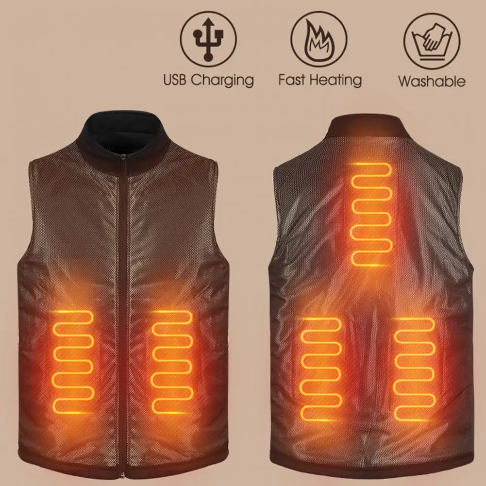 Heated Vest Fast Heating 3-speed Adjustment Washable Keep Warm USB Charging Men Women Heating Waistcoat Thermal for Outdoor