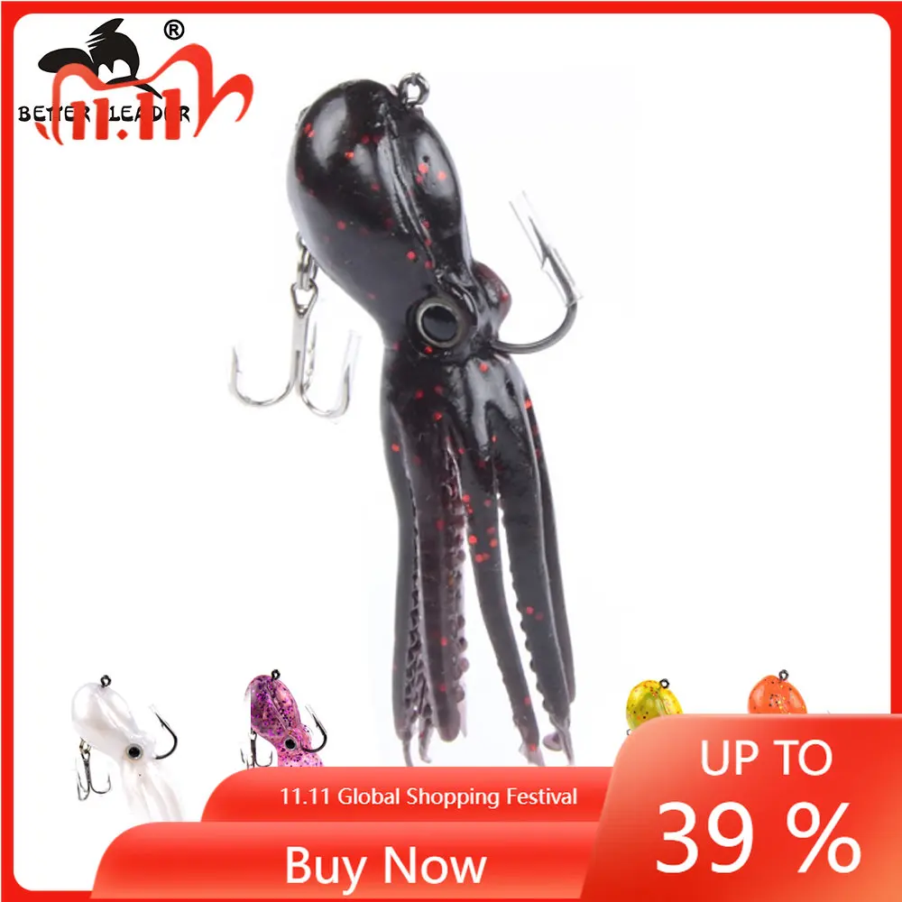 

Better Leader Octopus Swimbait 23g Soft Fishing Bait Skirt Tail Fishing Lure Saltwater Metal Jig Head Lure Rockfish Lingcod Bass