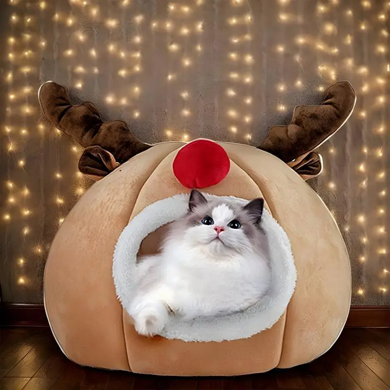 Кровать для кошек Рождественские товары домашних животных зимних домиков Теплая