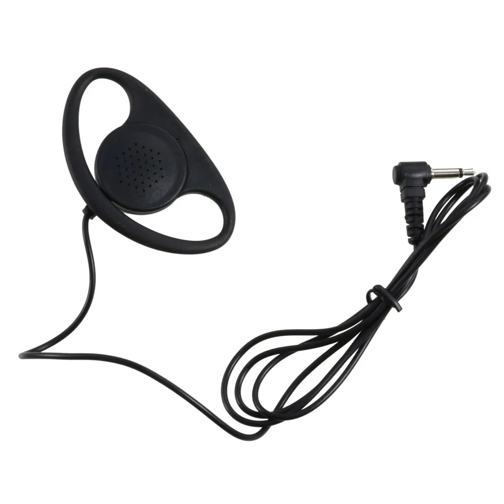 

3 5mm D-shape Wired Walkie Talkie Music Earpiece Earbuds Headsets with Microphone Speaker Earphone Tools Two Way Radios