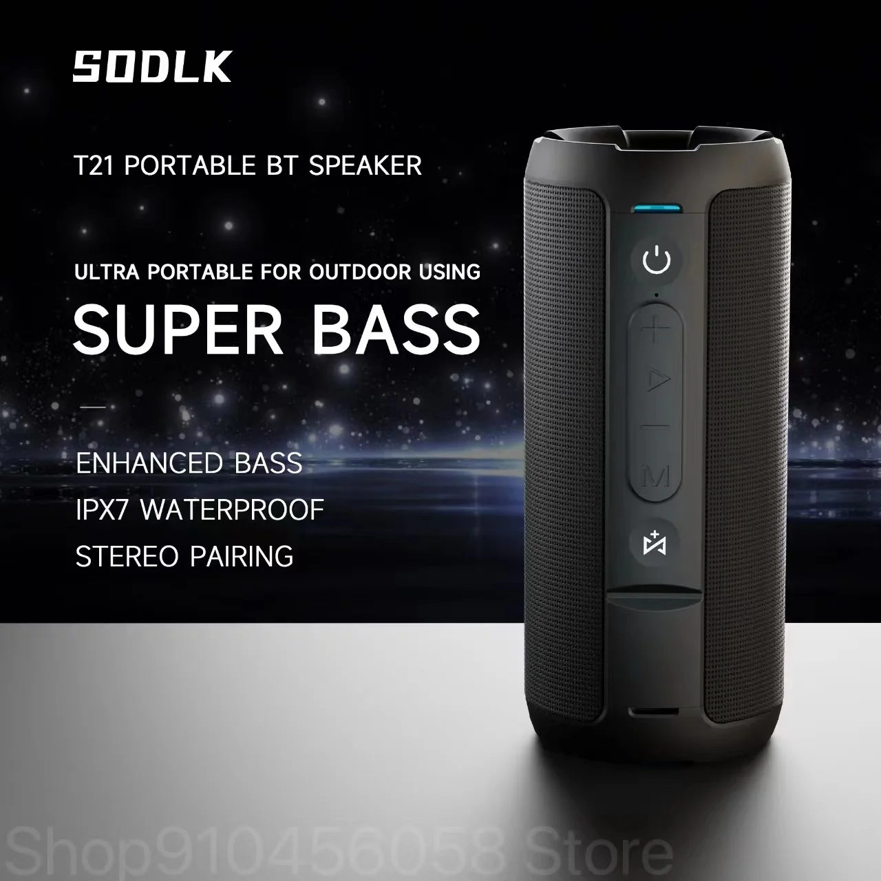 

Bluetooth-динамик SODLK T21 мощностью 60 Вт, беспроводной сабвуфер TWS, внешняя портативная Водонепроницаемая стереосистема с сабвуфером