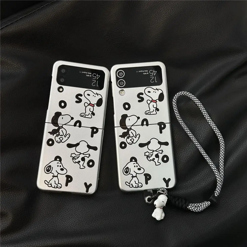 Kawaii Мультфильм Аниме Снупи Прозрачный чехол для телефона Samsung Galaxy Z Флип 6 5 Чехлы