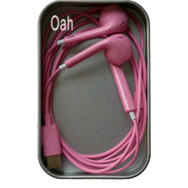 Фото Проводные наушники Oah Polka Dot из ABS-пластика с разъемами Type-C/Lightning, динамические Hi-Fi наушники, цифровые аудио-наушники, подарки №5