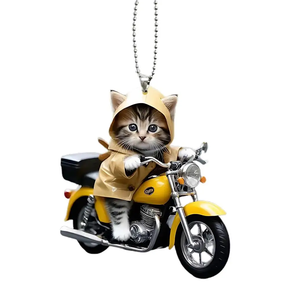 

2d акриловый брелок милый водительский кот авто зеркало заднего вида мультфильм котенок животное подвесной орнамент кулон