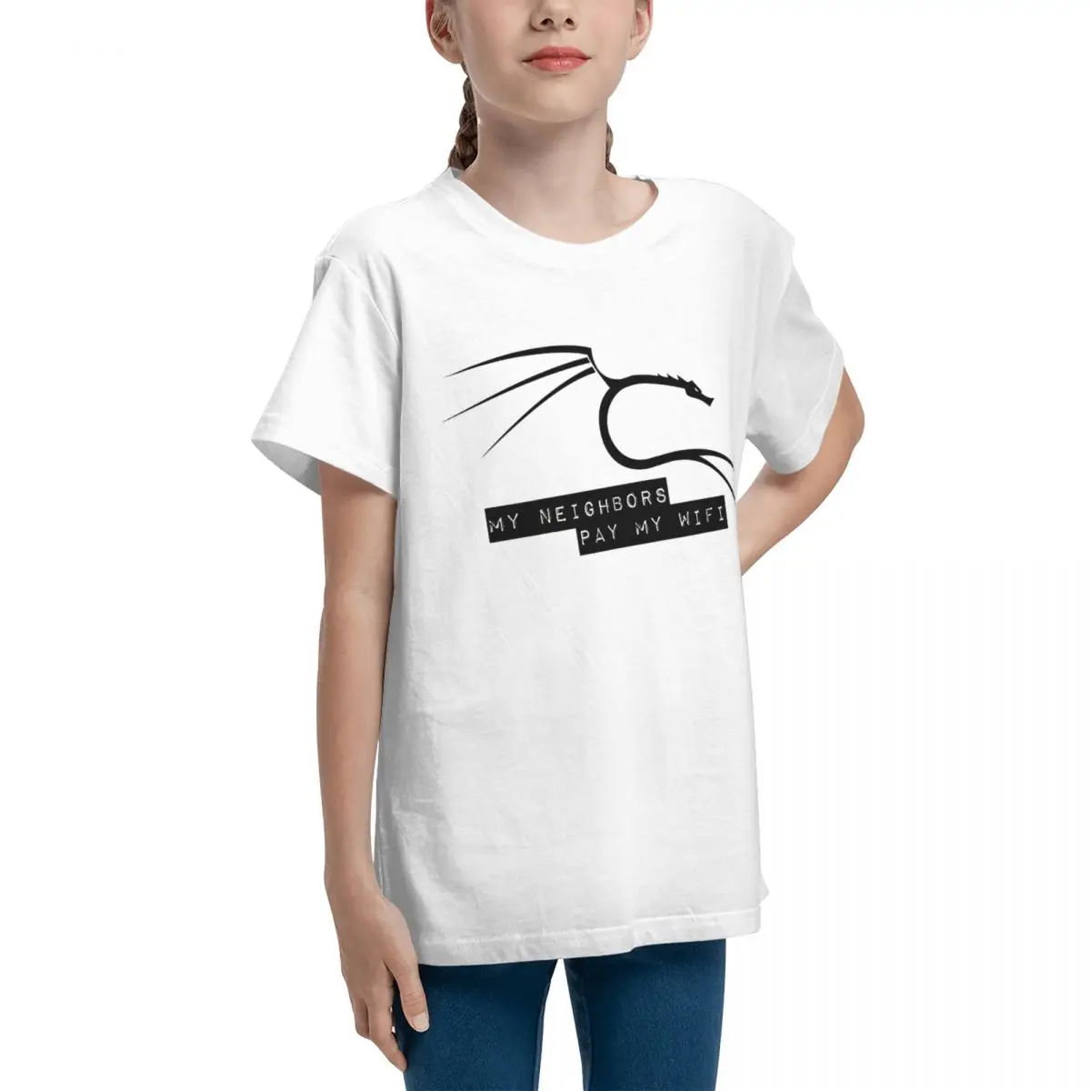 Teeanger мои соседи платят за мой WiFi Kali Linux Базовая футболка с коротким рукавом