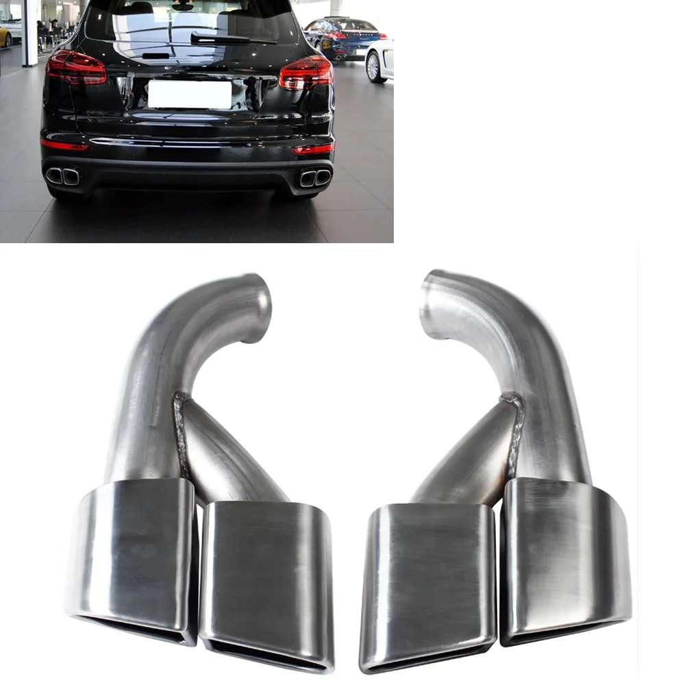 

Car Rear Exhaust Muffler Tip Pipe Air Outlet Vent Exhause Body Kit Tailpipe For Porsche Cayenne V6 2015-2017