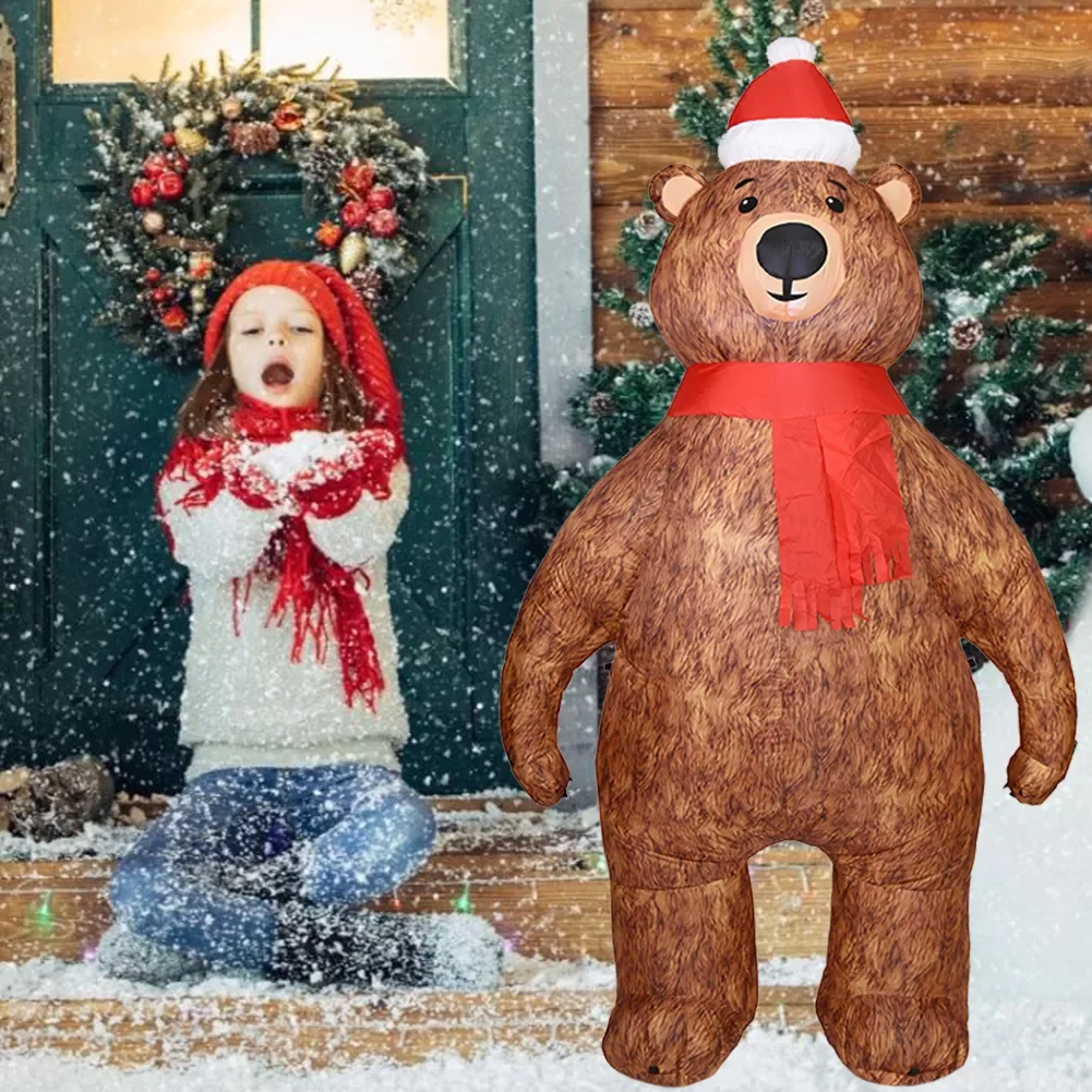 

Inflatable Christmas Bear Doll Bear Doll Blow Up Durable Anime Cosplay Model For Indoor Outdoor Decoration 4O